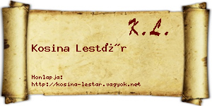Kosina Lestár névjegykártya